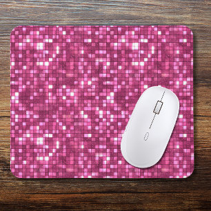 Trendy Valentine Hot Pink Disco Style Square Mouse Pad