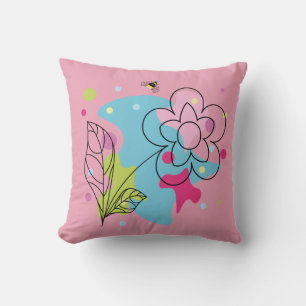 Trendy vector pattern of a summer flower in spots throw pillow