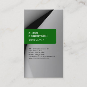 Trendy vertical green grey modern business card