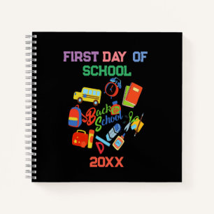 trendy vibrant Customizable Back to School Pattern Notebook