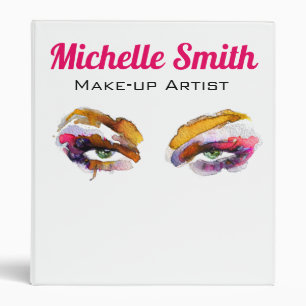 Trendy Vibrant Watercolor Eye Makeup Artist Binder