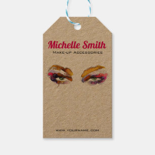 Trendy Vibrant Watercolor Eye Makeup Artist Gift Tags