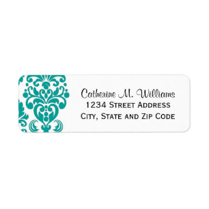 Trendy Victorian Aqua Blue Lace Damask
