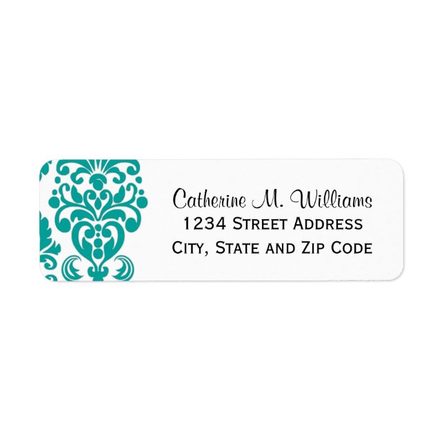 Trendy Victorian Aqua Blue Lace Damask (Devant)