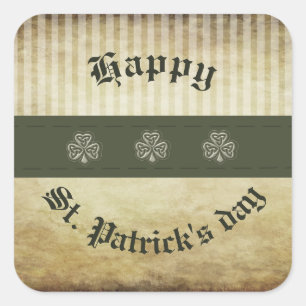 Trendy vinatge grundge Irish shamrock Square Sticker