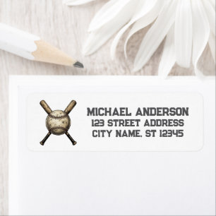 Trendy vintage Baseball Lover Return Address