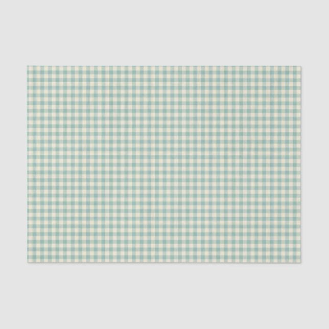 Trendy Vintage Blue Chequerboard Pattern  Tissue Paper (Front)