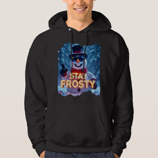 Trendy Vintage Frosty and Bright Christmas Hoodie (Front)