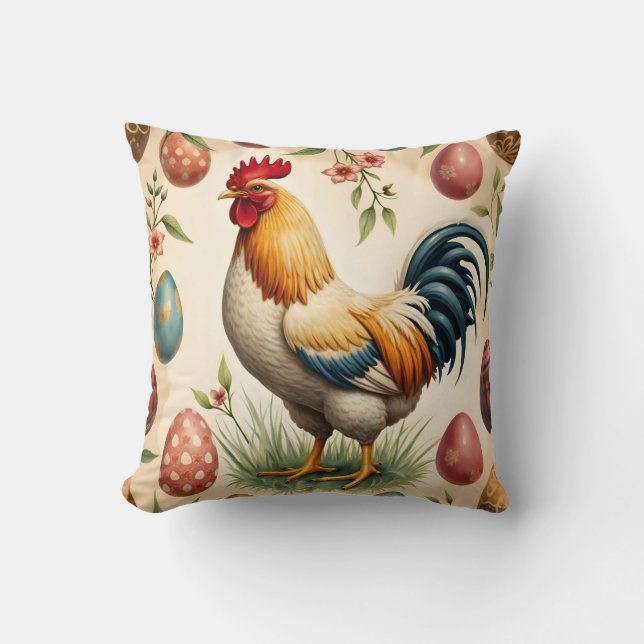 Trendy Vintage Holiday Easter Collection Throw Pillow (Front)