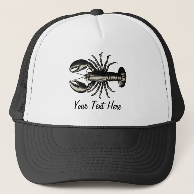 Trendy vintage Lobster  Personalized  Trucker Hat (Front)