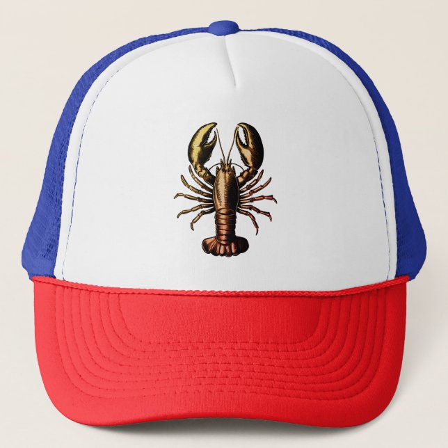 Trendy  vintage Lobster  Trucker Hat (Front)