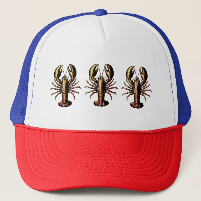 Trendy  vintage Lobster  Trucker Hat (Front)