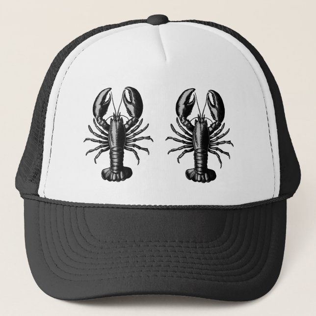 Trendy  vintage Lobster  Trucker Hat (Front)