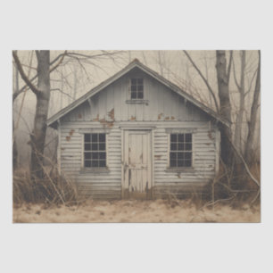 Trendy Vintage old Barn and Trees Forest Winter    Tissue Paper