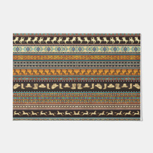 Trendy Vintage Pattern Rug, Retro Vibes Doormat