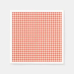 Trendy Vintage Red Chequerboard Pattern  Napkin
