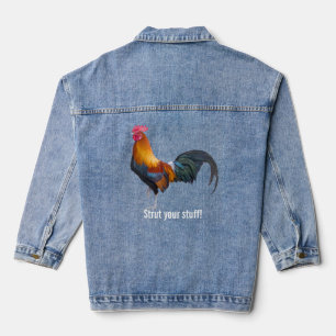 Trendy Vintage Rooster Denim Jacket