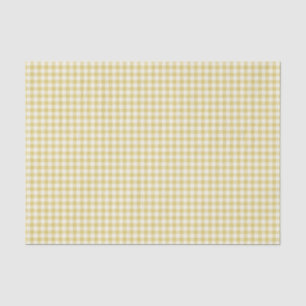Trendy Vintage Yellow Chequerboard Pattern Tissue Paper