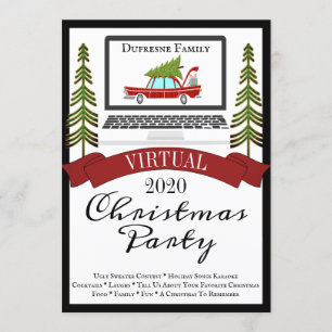 Trendy Virtual Christmas Party Invitation
