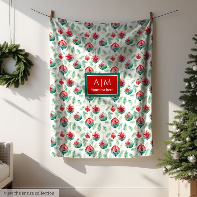 Trendy watercolor Christmas tree cozy fleece wrap Blanket (Trendy watercolor Christmas tree cozy fleece wrap)