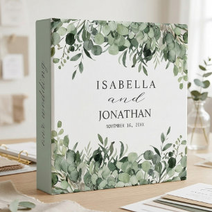 Trendy Watercolor Eucalyptus Greenery Wedding Binder