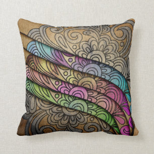 Trendy Watercolor Floral Print Throw Pillow
