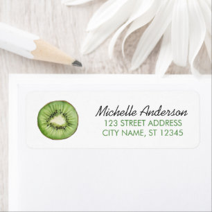 Trendy Watercolor Kiwi Fruit Return Address