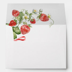 Trendy Watercolor Meadow Strawberry Bridal Shower Envelope