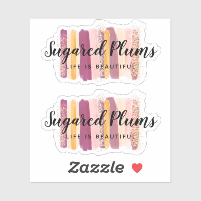 Trendy Watercolor Paint Strokes Plum Purple Logo (Sheet)