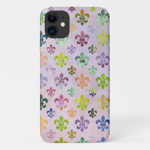 Trendy Watercolor Painting Fleur De Lis Pattern iPhone 11 Case