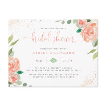 Trendy Watercolor Peonies Eucalyptus Bridal Shower