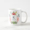 Trendy Watercolor Peony Flowers Monogram Mug