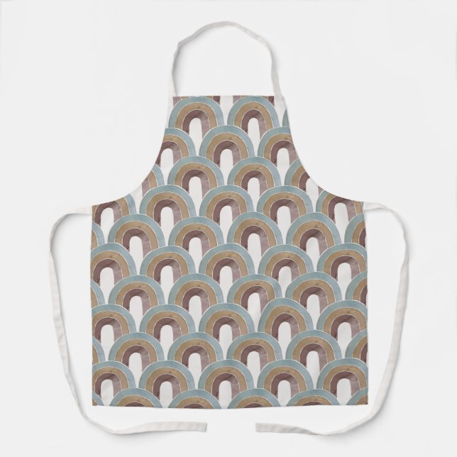 Trendy, Watercolor Rainbows pattern Apron (Front)
