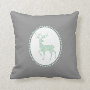 Trendy Watercolor Reindeer Christmas Throw Pillow