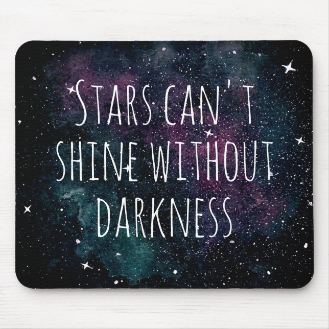 Trendy Watercolor Starry Night Inspirational Quote Mouse Pad (Front)