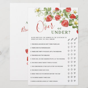 Trendy Watercolor Strawberry Bridal Shower Game