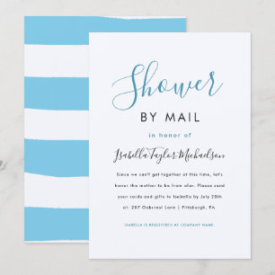 Trendy Watercolor Stripes Shower by Mail Invitation