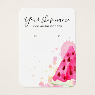 Trendy watercolor watermelon earring display card