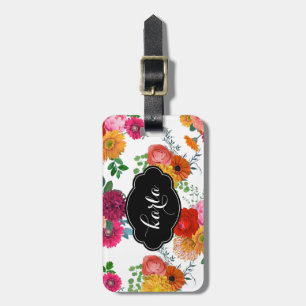 Trendy Watercolors Colourful Spring Flowers Luggage Tag