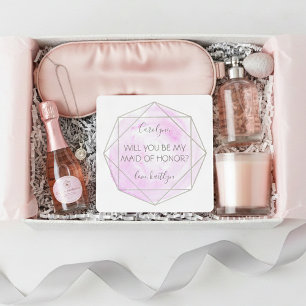 Trendy Waterecolor Diamond   Be My Maid Of Honour Invitation