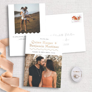 Trendy Wave Rose Gold Foil Photo Save the Date