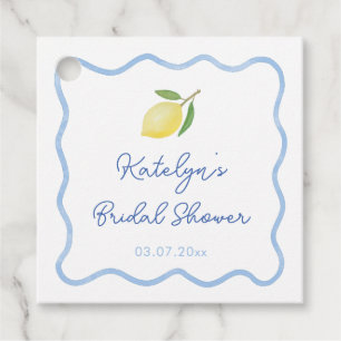 Trendy Wavy Border Main Squeeze Bridal Shower Favour Tags
