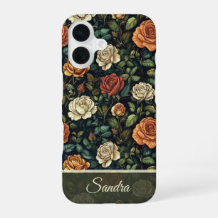 Trendy Wedding Gift Rose Floral Custom iPhone 16 Case