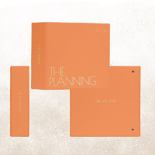 Trendy Wedding Planning Binder   Citrus Orange