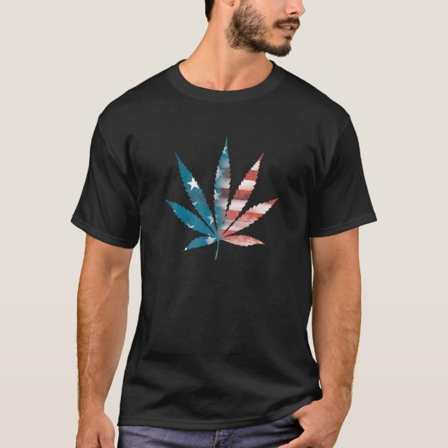 Trendy Weed The People American Flag Leaf T-Shirt (Front)