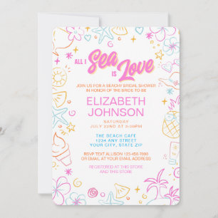 Trendy Whimsical All I See Is Love Bridal Shower Invitation