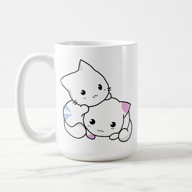 Trendy Whiskers: Love Cat Mug (Left)