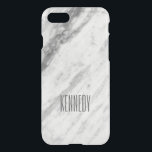 Trendy White and Grey Marble Look Personalized iPhone SE/8/7 Case<br><div class="desc">Add your name to this classy marble look case for  the new iPhone 7.</div>