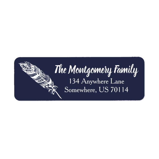 Trendy White Bohemian Tribal Feather (Front)