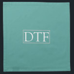 Trendy White DIY Monogram/Name LtGrey Border, Teal Napkin<br><div class="desc">Personalize this simple design of White Monogram with 3 initials (or name) in a light grey border on teal background. Comes in several colours. Click “Customize” to change colours and type styles.</div>